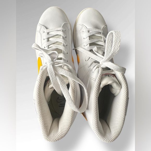 Nike Womens 8 Sneaker Court Royale 2 Mid White Gold Swoosh Retro Shoe DJ2005-100 - Picture 5 of 12